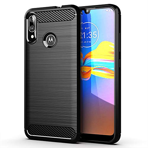 NOKOER Funda para Motorola Moto E6 Plus, TPU Delgada Disipacion de Calor Telefono Movil Cover, Material Suave Sensación Cómoda Huella Digital Anti Case para Motorola Moto E6 Plus Smartphone - Negro
