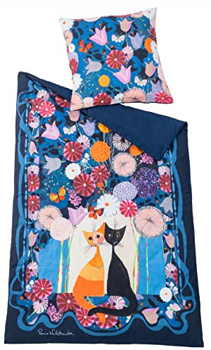 Rosina Wachtmeister Wendebettwäsche Mario Mako-Satin grau Größe 135x200 cm (80x80 cm)