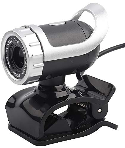 Dpofirs HD USB 2.0 PC Web Camera, Portable Webcam with Built-in High Sensitivity Microphone, Automatic White Balance and Automatic Correction, 360 ° Rotating Webcam for Video Calls(silver)