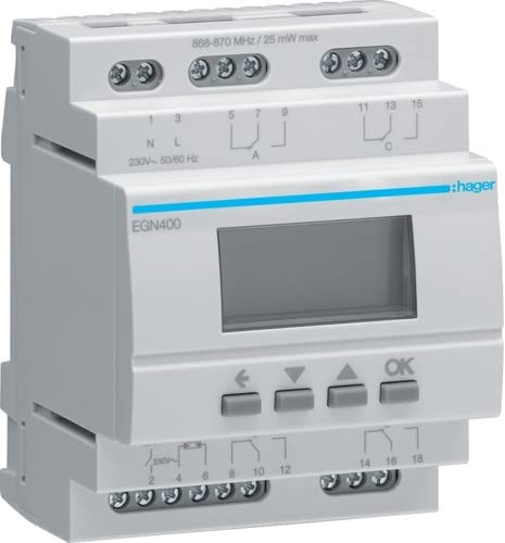 Digit.Multi-Zeitschaltuhr m.Bluetooth 4-Kanal EGN400 3250617579926 Hager