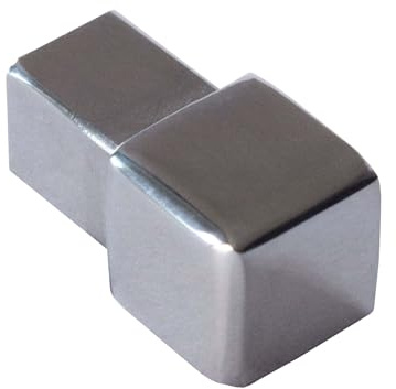 Dalsys Endstück Quadratprofil 10mm Edelstahl poliert | Endkappe für Eckprofil, Zubehör für Fliesenschienen, Fliesenverlegung Bad, Küche, Wand und Boden