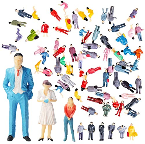 XSHAO 150 Pezzi Model Figure di Persone, Verniciato Figure del Modello Diverse Figure in Piedi per Scene in Miniatura Treno Ferrovia Tavolo di Sabbia e Fotografia (3 Scala 1:75, 1:100, 1:150)