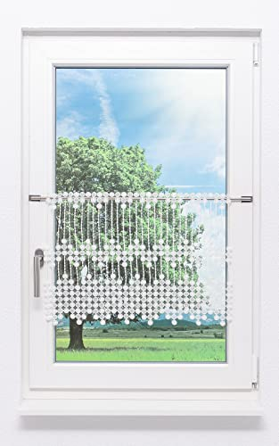 Plauener Spitze Scheibengardine Pearl (Bx H) 56cm * 45cm weiß
