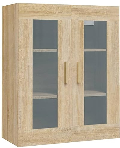 vidaXL Armario de Pared Colgante Mueble Aparador Almacenamiento Oficina Sala de Estar Dormitorio Estante Flotante Salón Decoración Color Roble
