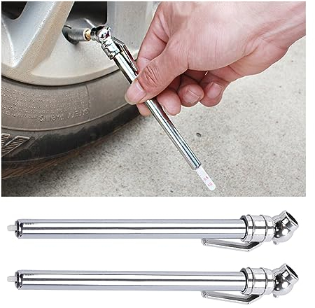 JNNJ 2Pcs Manometro per Pneumatici a Matita, Manometro Portatile in Acciaio Inox, Strumento di Misura Della Pressione Dell'aria Dei Pneumatici, Tester di Pressione Dei Ruota per Veicoli Camion