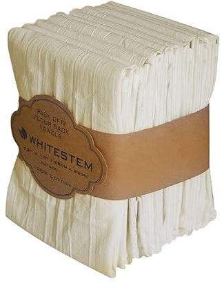 WHITESTEM Dish Cloths Cotton| Dish Towels Absorbent and Lint Free Flour Sack| Dishcloths for Kitchen Washing Dishes| Fast Drying Dish Rags| 12 Pack 13 inch x 13 Inch Natural