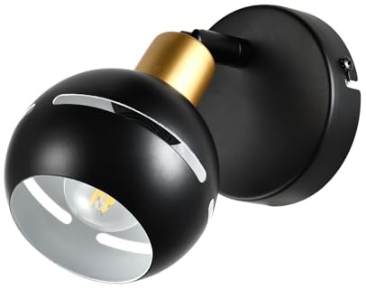 LQWELL® Wandleuchte Mattschwarz Metall, LED Wandlampe Innen Wandbeleuchtung Wandspot im Retro-Industriestil, für Schlafzimmer Wohnzimmer Studio Bartheke Hotel Treppe Saal Keller