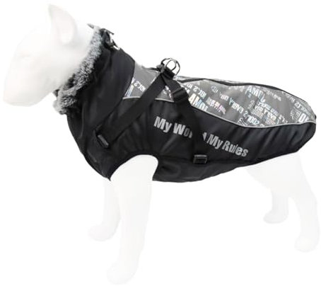 Hundewinterjacke, Reflektierende Hundewintermäntel für große Hunde, Modische Hundekleidung, winddichte Haustierzubehör für Hund, draußen, Nter