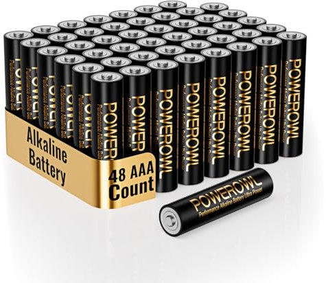 POWEROWL AAA Batteries 48 Pack - Alkaline 1.5v - High-Capacity Long Lasting Triple A Battery, 10-Year Shelf Life