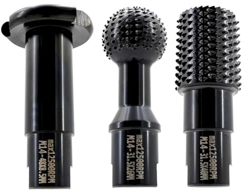 KURSTOL Fraise à Spherique Bois Sculpture - 3 pièces Fraises Rotatives Outil de Fraisage pour Foret à Rainurerr avec Filetage M14 pour Sculpture, Meulage, Polissage, Gravure, l'Alésage, Rainurage