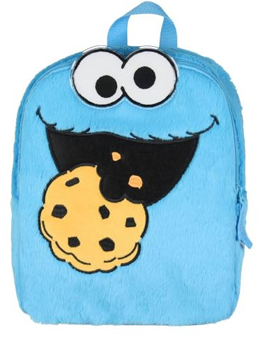 INTIMO Sesamstraße Plüsch Krümelmonster Lächeln Gesicht 30,5 cm Rucksack für den täglichen Gebrauch