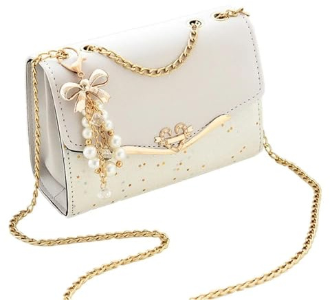 YUEZHAN Abendtasche Damen Clutch Modische Umhängetasche Damen Trendy Pailletten Einzel Schulter Taschen Handy Tasche Damen Pu Leder Handtasche Mit Quaste Anhänger