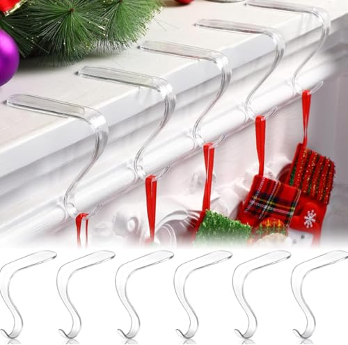 GEEHUA Supports de chaussettes de Noël pour cheminée, en acrylique, antidérapants, crochets transparents pour décoration de fête de Noël, bureau, cheminée, bar, restaurant