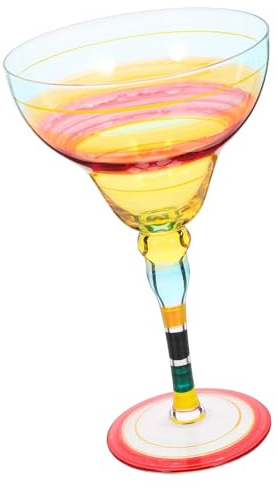 Amosfun Verre Margarita Peint la Main en Verre de 270ml, Surface Lisse et Sensation Agréable, pour Mariage ou Fête D'anniversaire