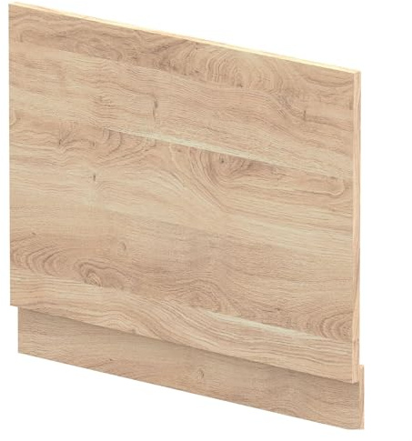 Balterley Wooden Bath End Panel 700mm, End Bath Panels with Plinth, Straight Bathroom Panels for Bathtub, Water Resistant Panel Covering for Bathroom Baths and Soaking Tubs (Bleached Oak)