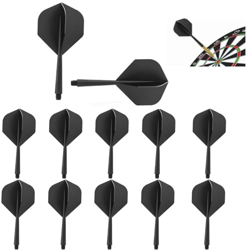 Xiciki 12 Stück Dart Flights mit Schaft, Dart Schäfte und Flights, Fusion Flights, Dart Flyer mit Schaft Integrierte, Dart Schäfte und Festen Flights 2BA