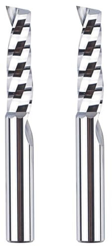 SpeTool 2 Stück Alu Fräser 8mm Schaft Einschneider VHM Fräser 32mm Schnittlänge Hartmetall Schaftfräser CNC Fräser Holz Fräser Für Oberfräse für Metall Aluminium Acryl Kunststoff