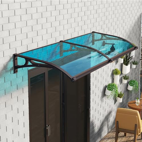 Grande tendone blu per porta d'ingresso per giardini, balconi e porte, tenda curva per proteggere da pioggia e neve, resistente alle intemperie ed elegante