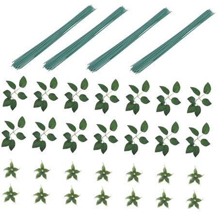 STOBOK 90 Stück Selbstgemacht Blumenstiele Grün Eisen Basteldraht Künstliches Blumenmaterial Für Blumengestecke Hochzeitsdekoration Handwerk