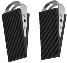 Cale de Porte Sol en Caoutchouc avec Supports en Acier Inoxydable | 2 Pièces Butoir de Porte Antidérapant Résistants Caoutchouc pour Genre Carrelage,Sol,Béton,Tapis(Noir)