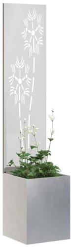 vidaXL Garten Sichtschutz-Leinwand Silber 32 x 32 x 150 cm Edelstahl