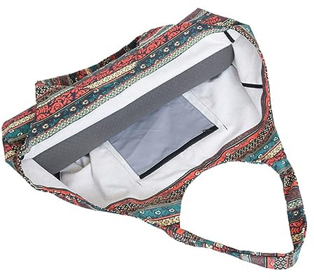 UPKOCH Bedruckte Yogamattentasche Große Canvas Sporttasche Mit Kordelzug Bunte Ethno Schultertasche Für Fitness Reisen Wandern