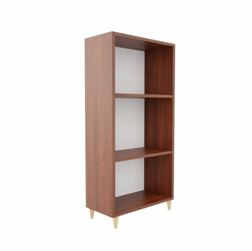 AKKE Bibliothèque Étagère De Rangement À 3 Niveau sur Pieds 110 x 60 x 30 cm Meuble pour Bureau Planche De Meuble Laminée Style Scandinave