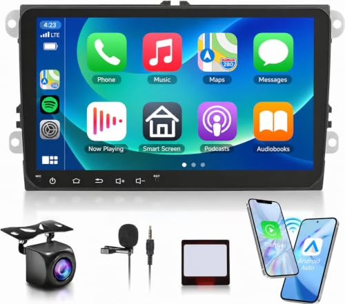6G 128G 9 Inch Android Car Radio for VW Passat Jetta Tiguan Golf MK5 | for MK6 T5 EOS Polo Touran Seat Wireless Carplay Android Auto Touchscreen Stereo Bluetooth FM RDS GPS WiFi DSP Backup Camera