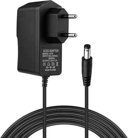 12V 1A 12W Alimentador, Adaptador de Corriente, Fuente de Alimentación AC 100-240V 50/60Hz, Universal Transformador Cargador Conector 5.5 x 2.5mm para Doméstica Tiras LED Routers TV Box CCTV Cámaras