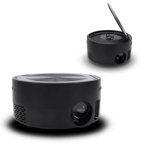 Sxhlseller Mini Projecteur DVD avec Lecteur intégré, Projecteur Portable 1080p à Focale Courte avec Son Stéréo, Idéal pour le Home Cinéma et les Projections en Plein air. Compatible HDMI et (Prise UE)