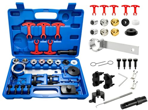 HEBERUCK Lot de 29 Outils de réglage du Moteur pour Courroie de Distribution Compatible avec EA888 1.8 2.0 TSi, Outil de réglage de Verrouillage du Moteur pour VW et Audi 1,8 L, T10352 T10368 T10354