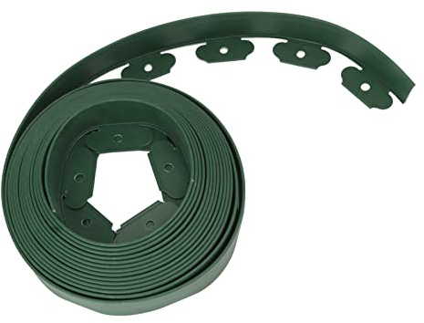 Zhjvihx Kit de Bordure de Paysage en PE en Forme de L sans Creuser, Rouleau de Bordure de Pelouse en Plastique avec 30 Pointes d'ancrage pour Parterre de Fleurs, Anneau d'arbre, Chemin, Patio, (5