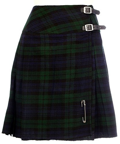 The Scotland Kilt Company Women's Knee Length Kilt 20” in Green Tartan - Ladies Stylish Highland Dress Outfit - 14 UK
