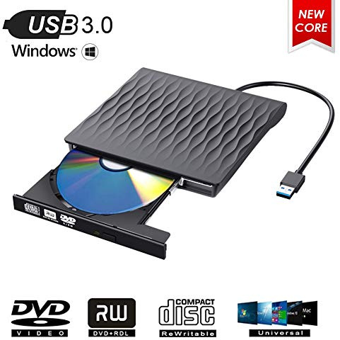 ShangQia Lecteur Graveur DVD Externe, USB 3.0 Graveur DVD Externe CD Enregistreur Portable ROM Transmission Rapide Player Compatibilité avec Windows 10/8/7/XP/Vista, Mac,Laptop,Desktop, PC