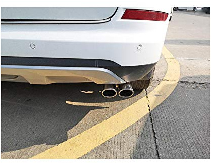 1pcs Silver Double Exit Stainless Steel Exhaust Tail Rear Muffler Tip Tailpipe Trim for Nissan Bluebird 2010 2011 2012 2013 2014 2015 2016 2017 2018 2019 2020 2021 2022 2023 2024