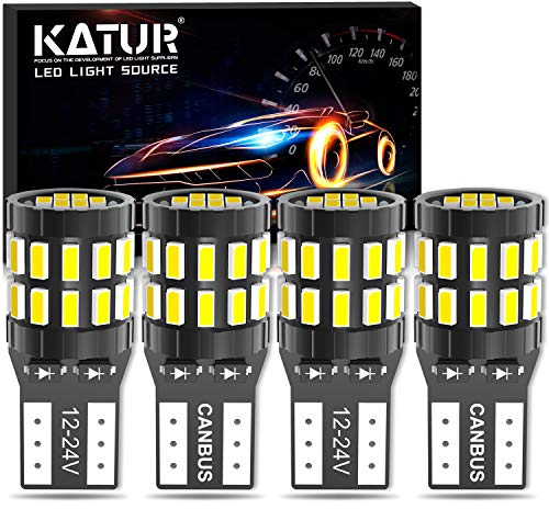 KATUR 194 T10 W5W 168 LED Light Bulb Super Bright 6000K Xenon White 30-SMD 3014 Chips 12-24V CANBUS Error Free LED Bulb Replacement for Car Dome Map Door Courtesy License Plate Light(Upgraded Version)