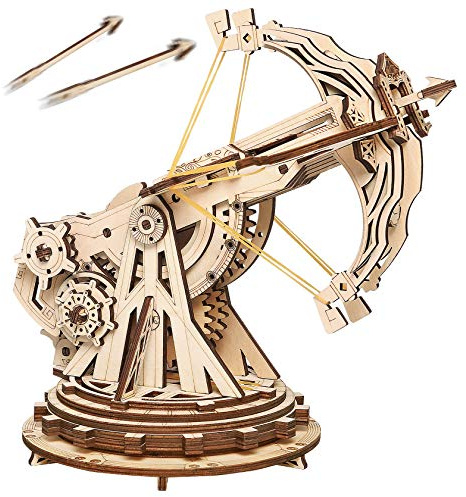 Rowood 3D Wooden Puzzles Catapult Kit for Adults, DIY Catapult Mechanical Wooden Model Kits Toys to Build for Adult, Cool Birthday Gift Choice