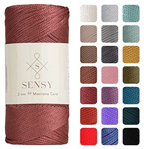 S Sensy - Altrosa 2MM Premium Polypropylen Makramee-Kordel, 230m