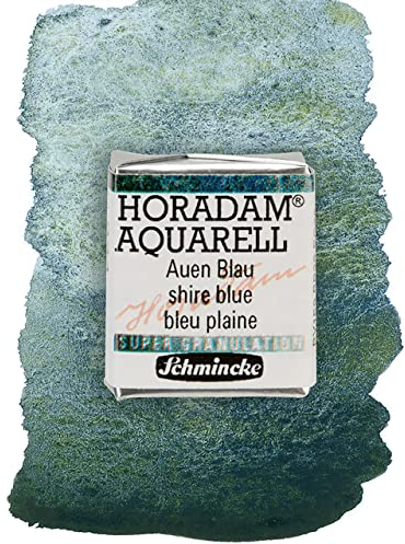 Schmincke – HORADAM® AQUARELL, Super Granulation, 14 934 044 Auen Blau, 1/2 Näpfchen, sehr stark granulierende Farbtöne, feinste, supergranulierende Aquarellfarben
