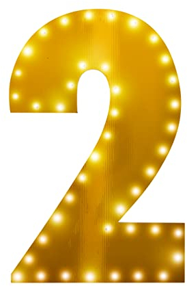 Rubie's 203184 55,9 cm beleuchtete Nummer, Papier, Gold