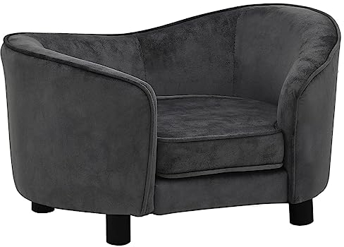 vidaXL Hundesofa Dunkelgrau 69x49x40 cm Plüsch
