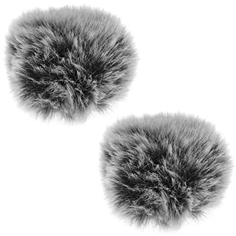 SG Store 2PCS Fur Microphone Windscreen 10cm Lavalier Mic Windbreaker Mini Wind Filter Mic Windshield Muff Pop Filter for Indoor Outdoor Environments