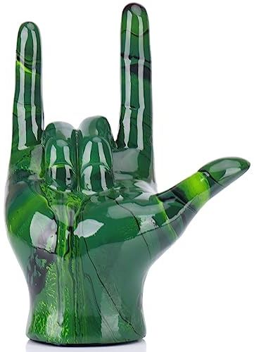 GAOSHENG Emerald Green Hand Gesture Decor Statue,Modern Art Home Decor Accent I Love You Sign Language,Objects Gifts for Couples Bedroom Coffee Table Centerpiece,Countertop,Desktop,Bookshelf