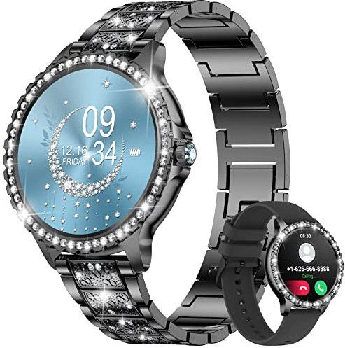 LIGE Smart Watch for Women, Bluetooth Call 1.32 Ladies Fitness Watch with Oxygen/Heart Rate Monitor Pedometer, IP67 Waterproof Sports Smartwatch Compatible for Android iOS Phones (BW1845F)