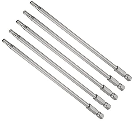 QUARKZMAN x 5Stk 150mm Lang Schraubendreher Bits 1/4 Sechskantschaft | Torx S2, T20 Security, Magnetischer, Für Montage und Demontage Schrauben