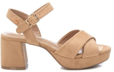 XTI - Sandalia Mujer Beige - Calzado Cómodo y Versátil - Moda casual - Modelo 14235901 (Talla 37)