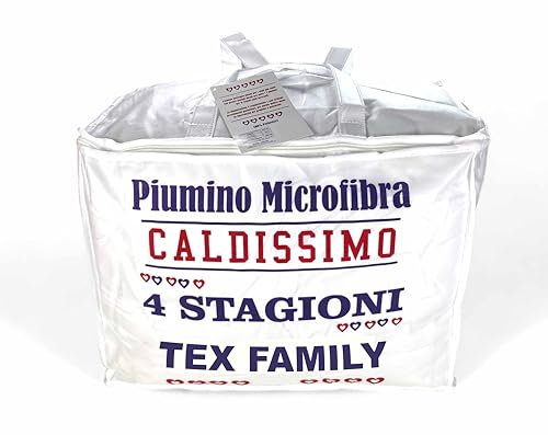 Tex family Piumino 4 Stagioni Number Four – Piumino Anallergico Molto Soffice, Caldo, Comodo, Piazza e Mezza 200x200 cm