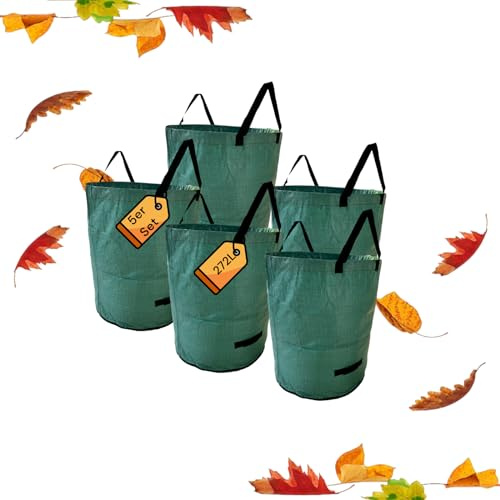 to do home 5er Set 272l selbststehender Gartenabfallsack Laubsack Gartensack für Rasenschnitt Laub Gartenabfälle - großes Volumen, faltbar