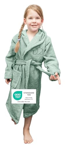 ULLENBOOM Bademantel Kinder, Frottee aus 100% Baumwolle (OEKO-TEX zertifiziert), Made in EU - Badehandtuch und Kinderbademantel geeignet von 3-6 Jahren, Für Mädchen & Jungen