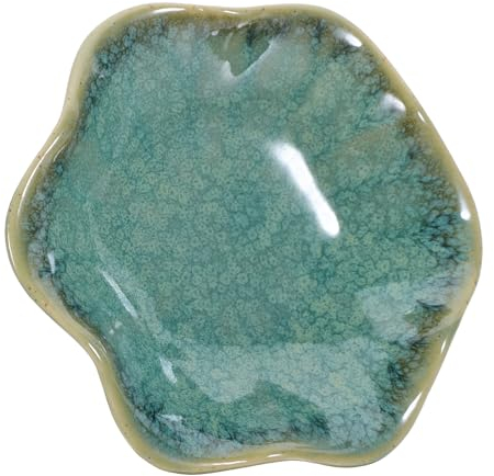 IMIKEYA Porte-bagues Et Porte-bijoux Céramique Jade Vert, Plateau De Rangement Pour Bagues Et Boucles D’oreilles, Organisateur Décoratif Pour Bureau Et Maison, Accessoire Présent Amitié